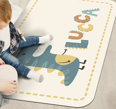 Lekfull dinosaurie Vinylmatta namn - Tenstickers