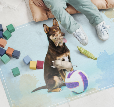 Lekfull hundkamrat Vinylmatta djur - Tenstickers