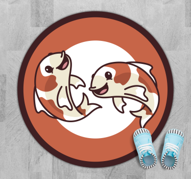 Lekfull koi cirkel Vinylmatta djur - Tenstickers