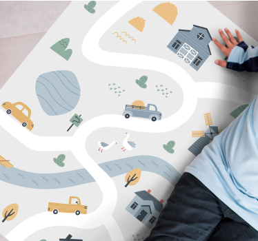 Lekfull vägdesign Vinylmatta vägar - Tenstickers