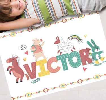Lekfulla alfabetet djur Vinylmatta namn - Tenstickers