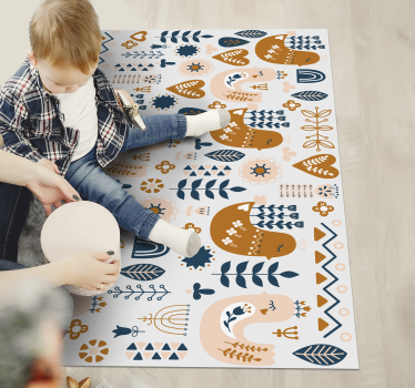 Lekfulla barnkammare mönster Vinylmatta Barn - Tenstickers