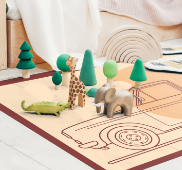 Leksak fordon illustration Vinylmatta Barn - Tenstickers