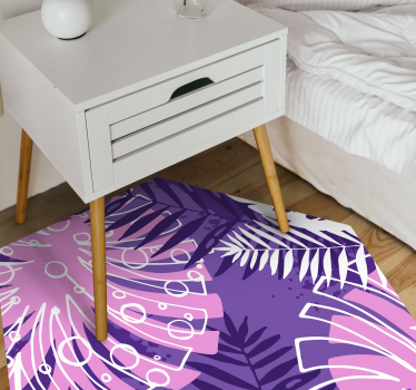 Lila djungelblad natur vinyl matta - Tenstickers