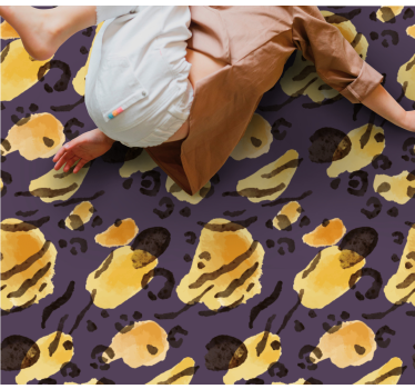 Lila djurmönster fyrkantig matta - Tenstickers