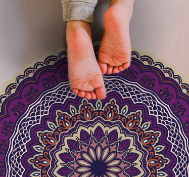 Livfull lila design Vinylmatta Mandala - Tenstickers