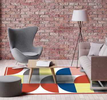 Livfulla abstrakta figurer Vinylmatta geometrisk - Tenstickers