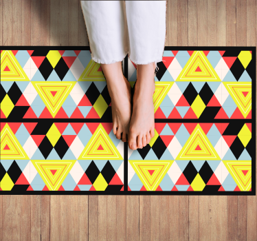 Livfulla trianglar Vinylmatta geometrisk - Tenstickers