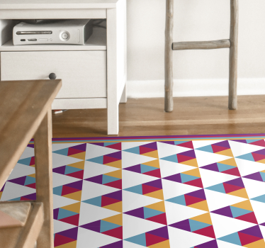 Livfullt triangulärt motiv Vinylmatta geometrisk - Tenstickers