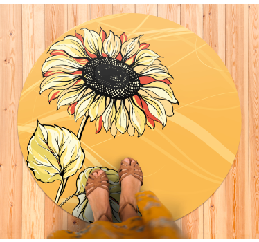 Ljus solrosblomma Vinylmatta blommor och växter - Tenstickers