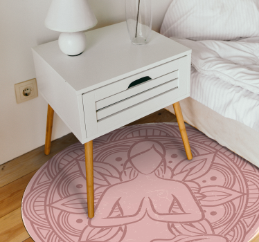 Lotus meditation figur blomma vinyl matta - Tenstickers