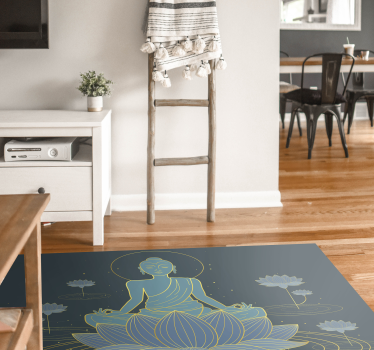 Lotus och buddha blomma vinyl matta - Tenstickers