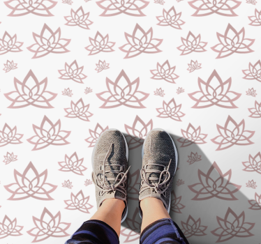 Lotus symmetrimönster Vinylmatta blommor och växter - Tenstickers
