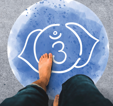 Lugnande blå symbol Vinylmatta Mandala - Tenstickers