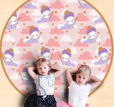 Magiskt molnrike Vinylmatta Barn - Tenstickers