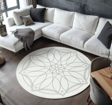 Mandala design Vinylmatta vit - Tenstickers