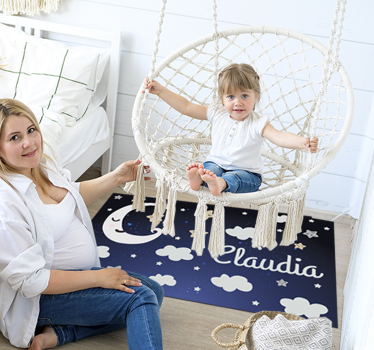 Månen och stjärnor baby vinyl matta - Tenstickers