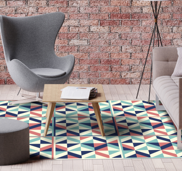 Mångfärgad romboid geometrisk vinylmatta - Tenstickers