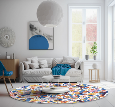Mångfärgade blommor Vinylmatta natur - Tenstickers