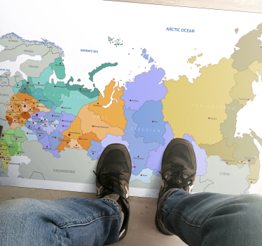 Map card ussr - eller vinyl map matta - Tenstickers
