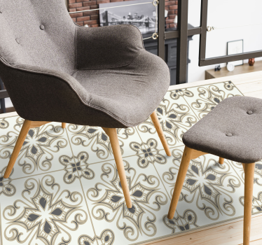 Marockansk stil med blommor modern vinylmatta - Tenstickers