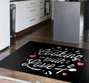 Matlagning kärleksaffär Vinylmattor med fraser - Tenstickers