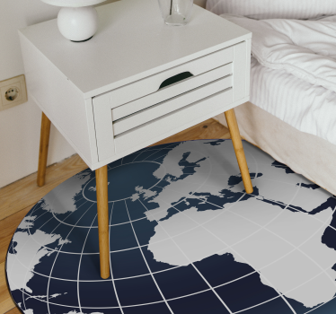 Med meridianer vinyl karta matta - Tenstickers