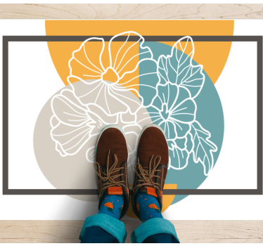 Modern blommig accent Vinylmatta blommor och växter - Tenstickers