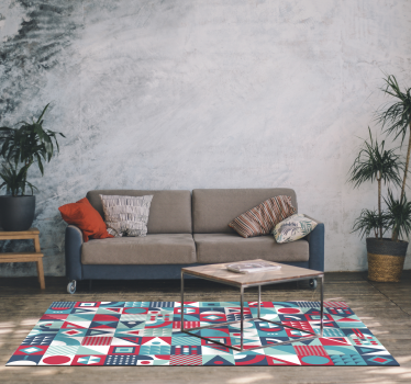 Modern geometrisk vinylmatta - Tenstickers