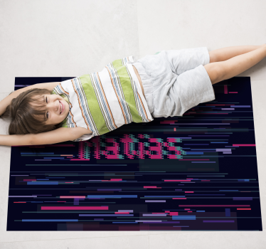 Modern glitch mattan med namn - Tenstickers