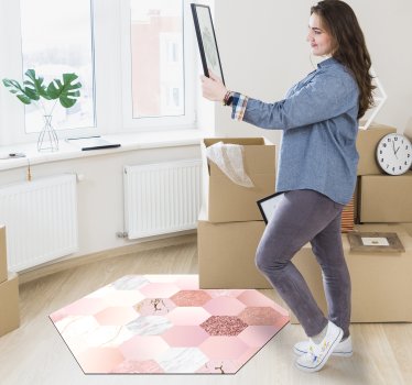 Modern sexkantig matta rosa textur - Tenstickers