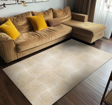 Moderna bågar Vinylmatta beige - Tenstickers
