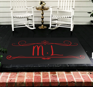 Monogram elegans Vinylmatta namn - Tenstickers