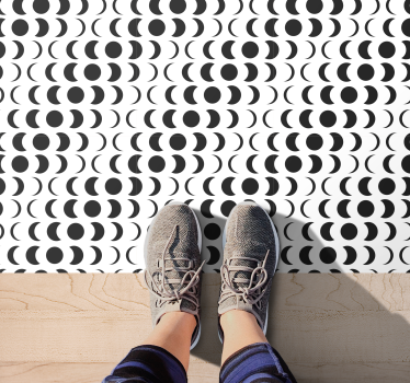 Monokroma halvcirklar Vinylmatta geometrisk - Tenstickers