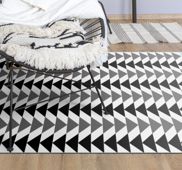 Grått triangulärt mönster Vinylmatta geometrisk - Tenstickers
