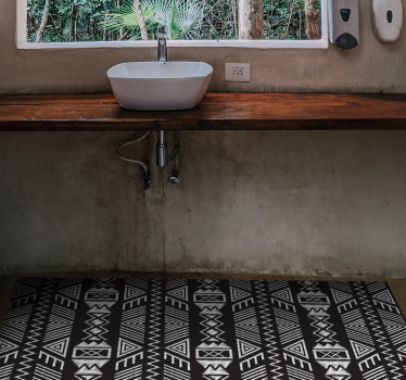 Mörk aztec geometrisk matta - Tenstickers