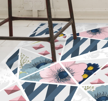 Mosaik blommig centrum mosaik vinylgolv - Tenstickers