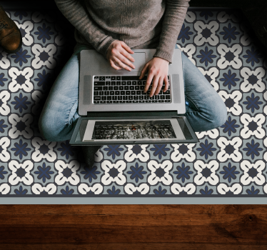 Grå klassisk arrangemang Vinylmatta Mosaik - Tenstickers