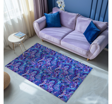 Mosaikeffekt Vinylmatta blå - Tenstickers
