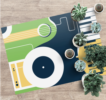 Motiv för musikinstrument Vinylmatta Rektangel - Tenstickers
