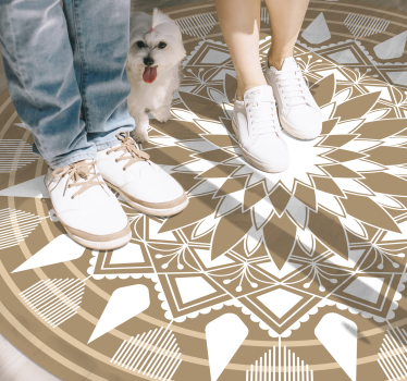 Naturlig stor mandala cirkulär mandala matta - Tenstickers
