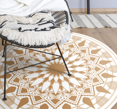 Naturliga färger stor mandala matta - Tenstickers