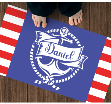 Nautisk ankardesign Vinylmatta namn - Tenstickers