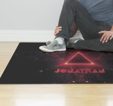 Neon triangel med namn Vinylmatta Ungdom - Tenstickers