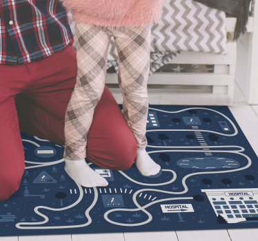 Nordisk blå väg baby matta - Tenstickers