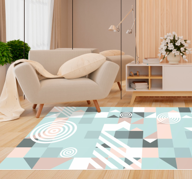 Nordiska geometriska pastellfärger vinylmatta - Tenstickers
