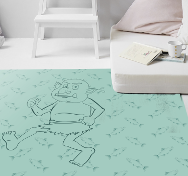 Norska troll som håller laxer etniska mattor - Tenstickers