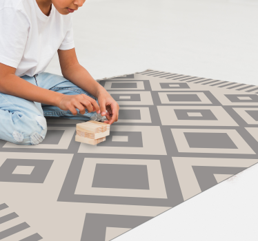 Olika grå rutor geometriska mattor - Tenstickers