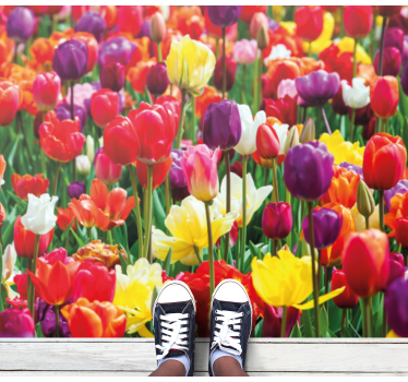 Olika tulpaner fältblommamatta - Tenstickers
