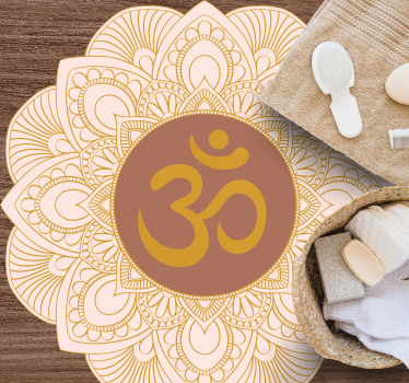 Om meditation symbol mandala design matta - Tenstickers